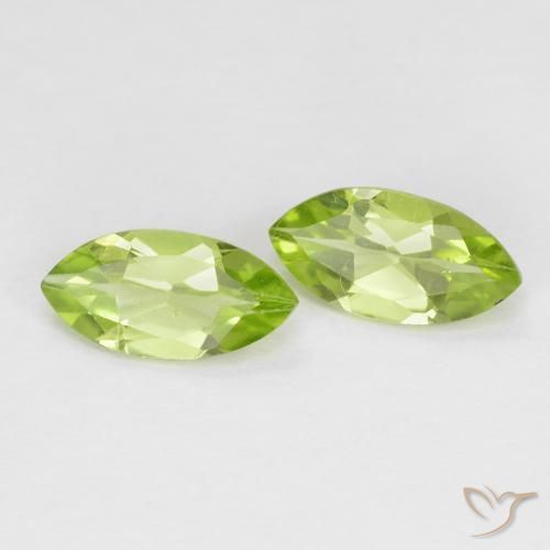 1.15 ctw Green Peridot Stones, Natural Peridot in Marquise Facet Shape for Sale