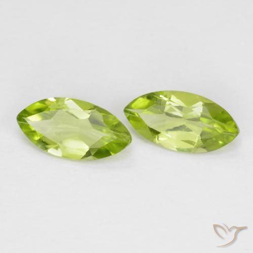 1.11 ctw Green Peridot Stones, Natural Peridot in Marquise Facet Shape for Sale