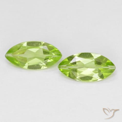 1.09ctw Natural Light Lively Green Peridot, Marquise, VS