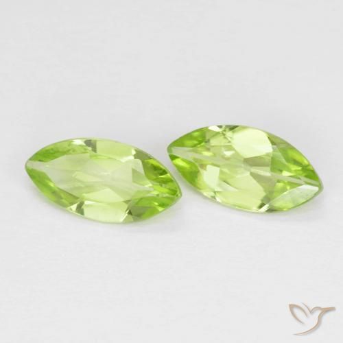 1.09 ctw Green Peridot Stones, Natural Peridot in Marquise Facet Shape for Sale