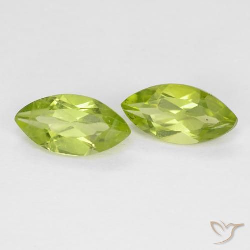 1.24 ctw Green Peridot Stones, Natural Peridot in Marquise Facet Shape for Sale