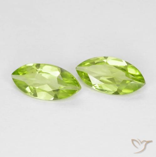 1.02 ctw Green Peridot Stones, Natural Peridot in Marquise Facet Shape for Sale