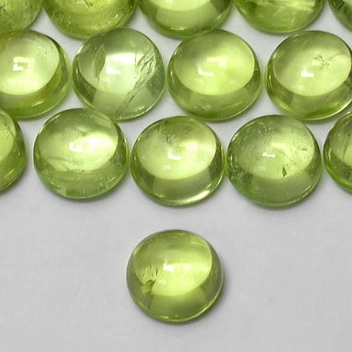 4,1mm runder grüner Peridot - Gewicht durchschn. je 0,36 ct, 4,1mm Peridot, der nach Stück verkauft wird, Lebendiges grün Farbe in Transparent Reinheit, natürlicher Edelstein, Mohs-Härte 6,5 - 7 Geeignet für den täglichen Gebrauch im Schmuck, Photo A