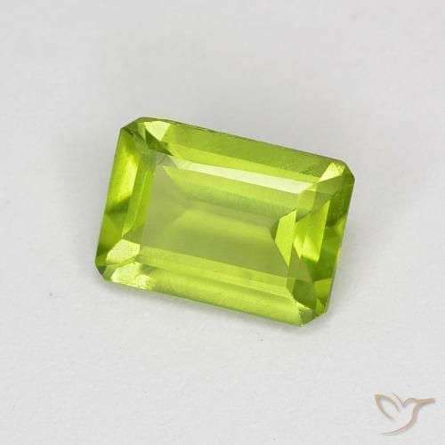 0.95 ct Green Peridot Stone, Natural Peridot in Octagon Step Cut Shape for Sale