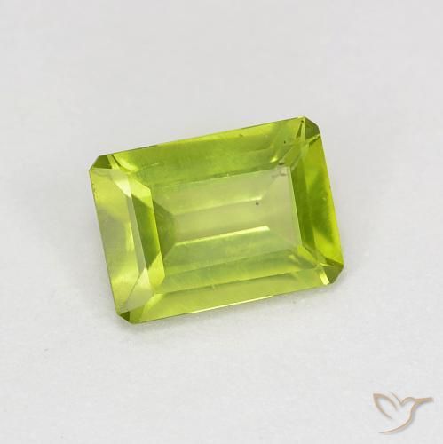 1.03 ct Green Peridot Stone, Natural Peridot in Octagon Step Cut Shape for Sale