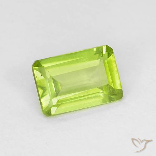 1.05 ct Green Peridot Stone, Natural Peridot in Octagon Step Cut Shape for Sale