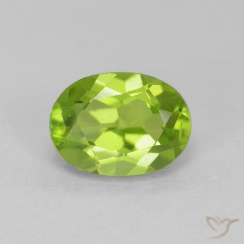 1.56ct Natural Lively Green Peridot, Oval, VS
