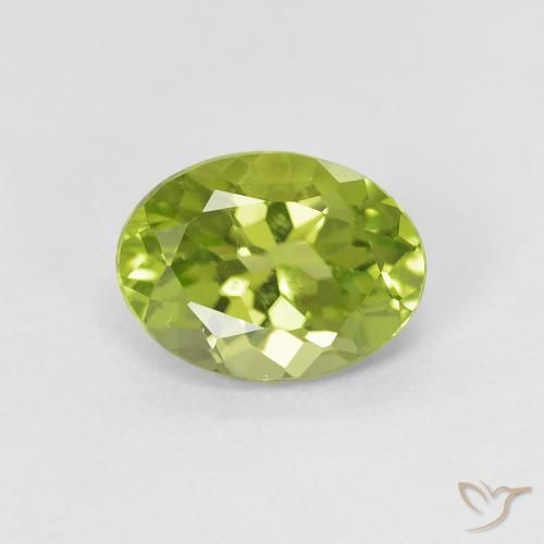 1.27ct Natural Medium Green Peridot, Oval, VVS-VS
