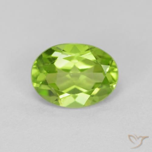 1.44ct Natural Lively Green Peridot, Oval, VVS-VS