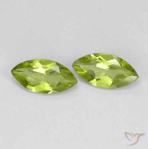 1.09 ctw Green Peridot Stones, Natural Peridot in Marquise Facet Shape for Sale