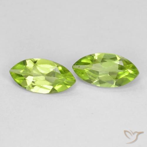 1.10 ctw Green Peridot Stones, Natural Peridot in Marquise Facet Shape for Sale