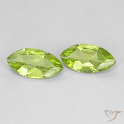 1.14 ctw Green Peridot Stones, Natural Peridot in Marquise Facet Shape for Sale