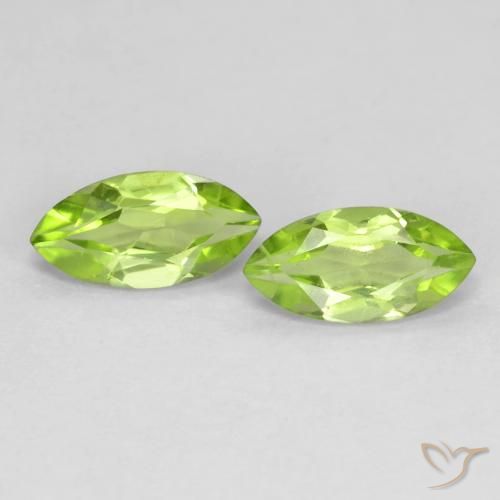 1.26 ctw Green Peridot Stones, Natural Peridot in Marquise Facet Shape for Sale