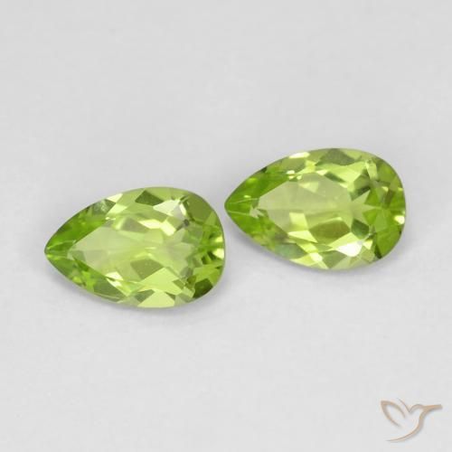 0.85 ct Pear Cut Peridot, 6.1 x 4.1 mm From China, Photo A