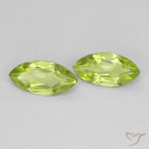 1.15 ctw Green Peridot Stones, Natural Peridot in Marquise Facet Shape for Sale
