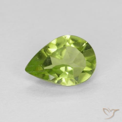 0.72ct Natural Lively Green Peridot, Pear Shape, VS