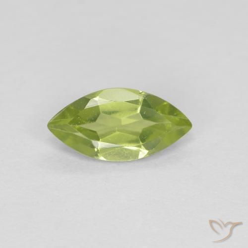 0.35 ct Green Peridot Gemstone, Peridot Gem in Marquise Facet Shape for Sale.
