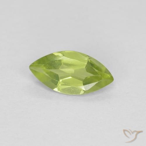0.35 ct Green Peridot Stone, Natural Peridot in Marquise Facet Shape for Sale