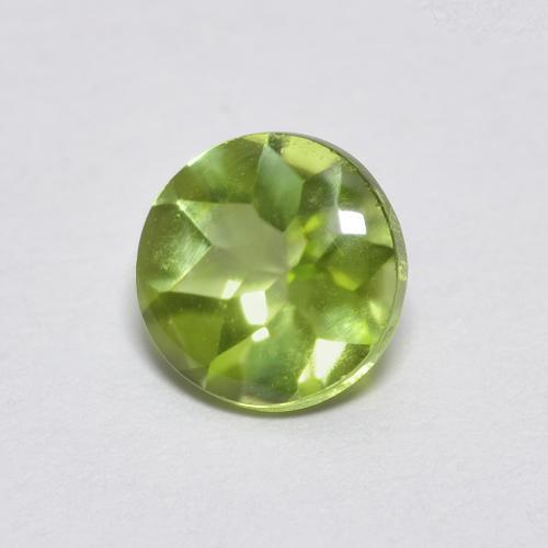 Peridoto Tope de pulido circular de 0,74 ct de China, Dimensión 5,5mm, Claridad Transparente, Piedra preciosa natural No tratado, 1 pieza de Peridoto en color Verde vivo, Dureza Mohs de 6.5 - 7 Adecuado para joyas de uso diario, Photo A