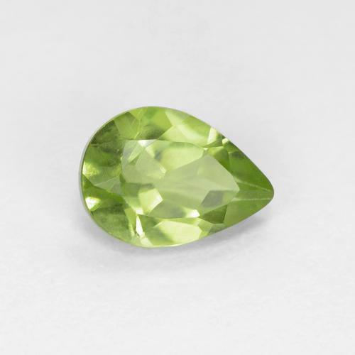 0,83 ct birnenschliff Peridot aus China, Größe: 7 x 5mm, Reinheit: VVS, Garantiert echter Edelstein, 1 Stück Peridot in Lebendiges grün Farbe, Mohs-Härte von 6,5 - 7 Geeignet für den täglichen Gebrauch im Schmuck, Photo A