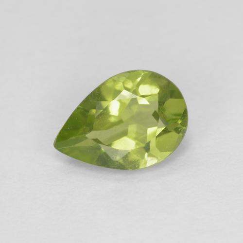Peridoto Verde vivo Pera de 0.69 ct de China, dimensión 7 x 4,9mm, piedra preciosa natural No tratado, claridad vvs, Peridoto Corte en forma de pera de 1 pieza, dureza de Mohs de 6.5 - 7 Adecuado para joyas de uso diario , Photo A