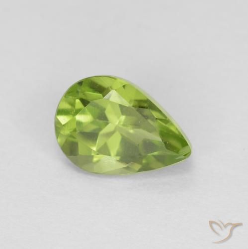 0.84ct Natural Lively Green Peridot, Pear Shape, VVS