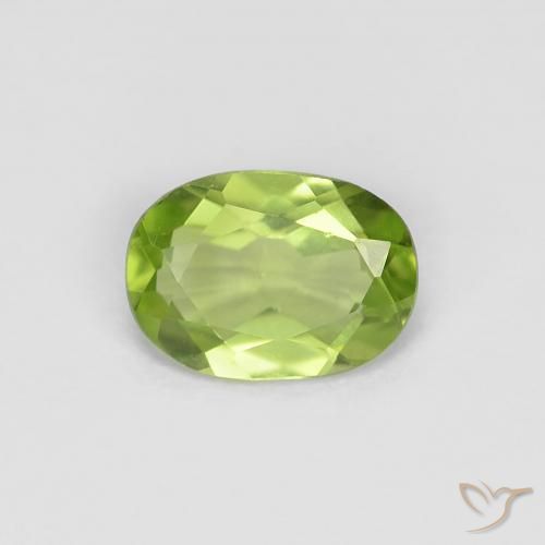 0.83ct Natural Medium Green Peridot, Oval, VVS-VS