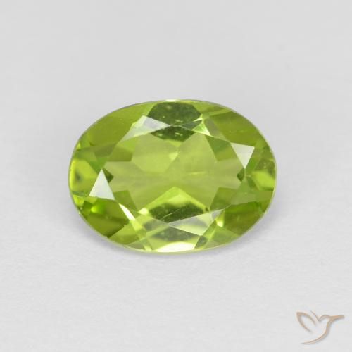 1.33ct Natural Yellowish Green Peridot, Oval, VVS-VS