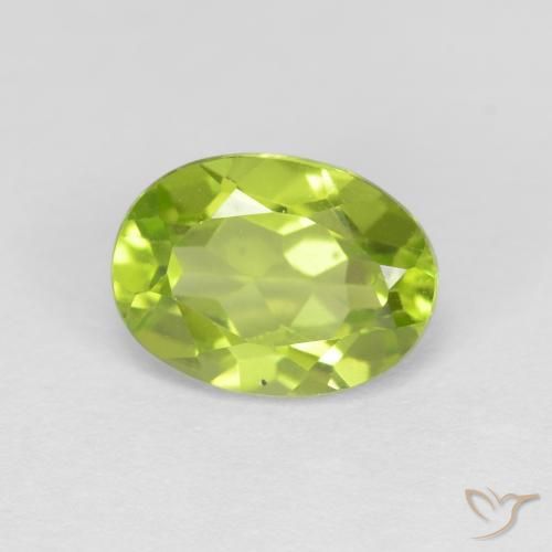 1.29ct Natural Yellowish Green Peridot, Oval, VVS-VS