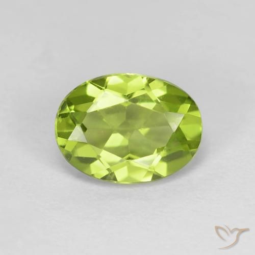 1.41ct Natural Yellowish Green Peridot, Oval, VS