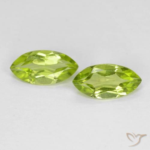 1.2 ct Marquise Cut Peridot, 8.1 x 4.1 mm From China, Photo A
