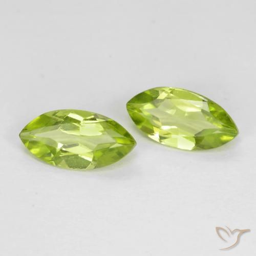 1.20 ctw Green Peridot Stones, Natural Peridot in Marquise Facet Shape for Sale