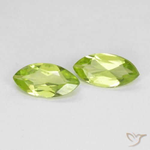 1.15 ctw Green Peridot Stones, Natural Peridot in Marquise Facet Shape for Sale