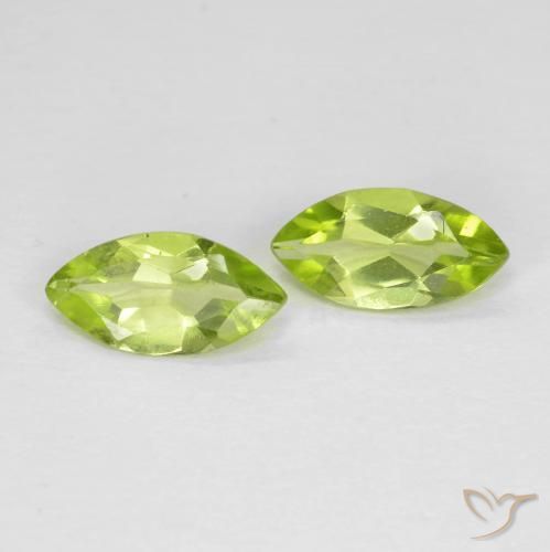 1.00 ctw Green Peridot Stones, Natural Peridot in Marquise Facet Shape for Sale