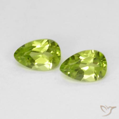 0.91 ct Pear Cut Peridot, 5.9 x 4 mm From China, Photo A