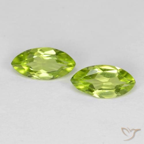 1.15ctw Natural Bright Green Peridot, Marquise, VVS-VS