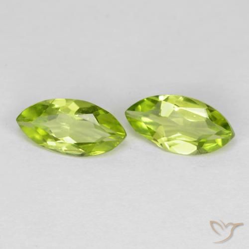 1.15 ctw Green Peridot Stones, Natural Peridot in Marquise Facet Shape for Sale