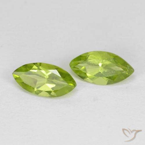 1.31 ctw Green Peridot Stones, Natural Peridot in Marquise Facet Shape for Sale