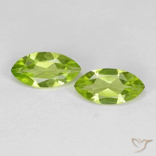 1.17 ct Marquise Cut Peridot, 8.1 x 4.1 mm From China, Photo A