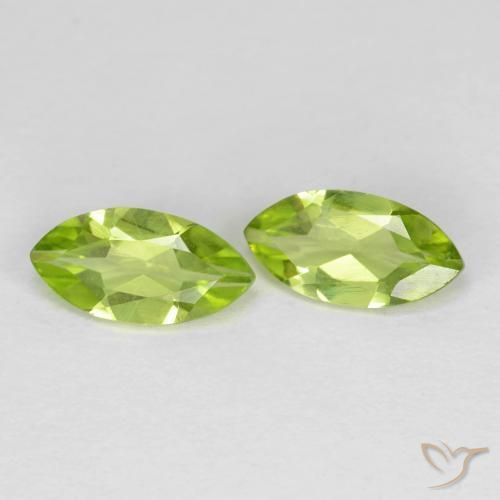 1.17 ctw Green Peridot Stones, Natural Peridot in Marquise Facet Shape for Sale
