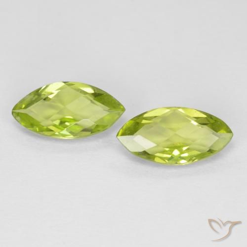 1.24 ct Marquise Checkerboard Peridot, 8.2 x 4.1 mm From China, Photo A