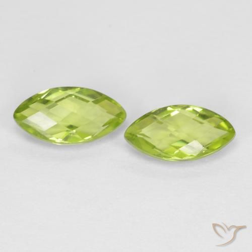 1.33 ct Marquise Checkerboard Peridot, 7.9 x 4.1 mm From China, Photo A
