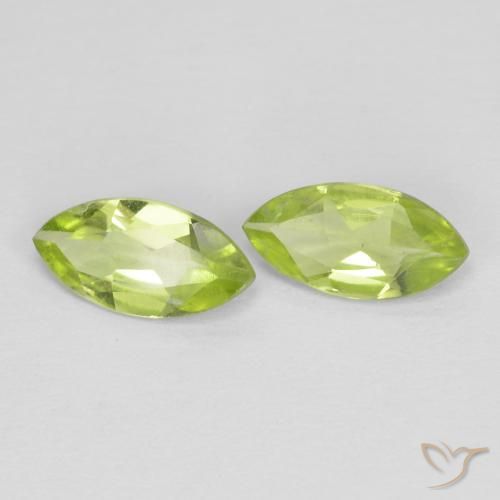 1.04 ctw Green Peridot Stones, Natural Peridot in Marquise Facet Shape for Sale