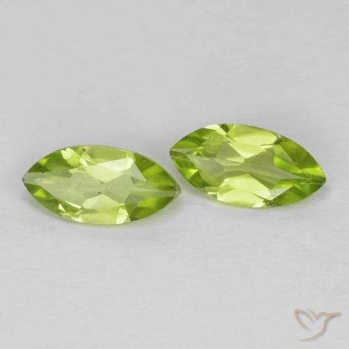 1.20 ctw Green Peridot Stones, Natural Peridot in Marquise Facet Shape for Sale