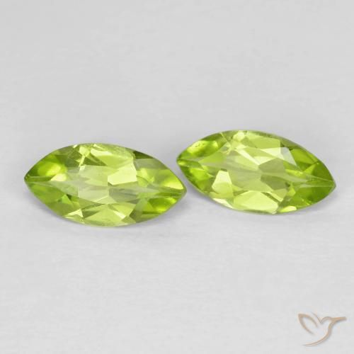 1.06 ctw Green Peridot Stones, Natural Peridot in Marquise Facet Shape for Sale