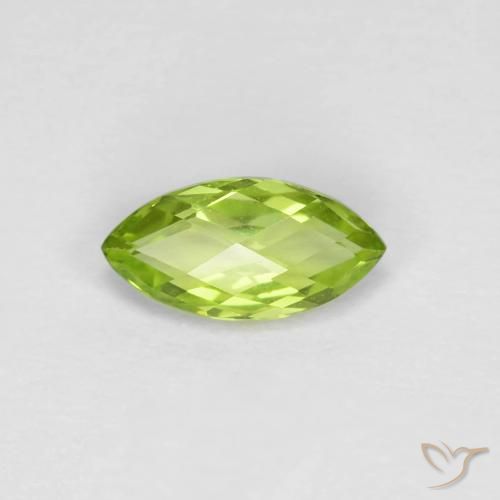 0.66ct Natural Bright Green Peridot, Marquise, VVS-VS