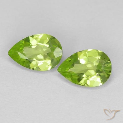 0.78 ct Pear Cut Peridot, 7.1 x 4.2 mm From China, Photo A