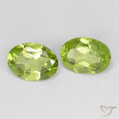 1.49 ctw Green Peridot Stones, Natural Peridot in Oval Facet Shape for Sale