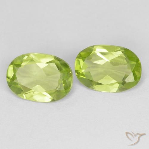 1.51 ctw Green Peridot Stones, Natural Peridot in Oval Facet Shape for Sale