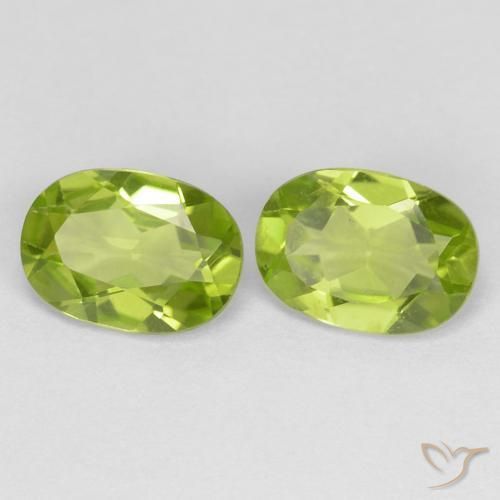 1.69 ctw Green Peridot Stones, Natural Peridot in Oval Facet Shape for Sale
